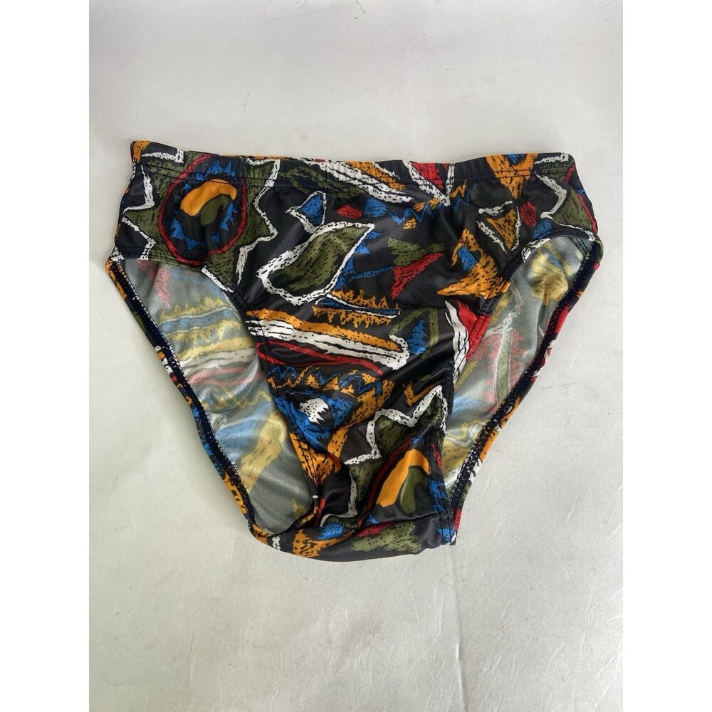 VTG Picopi Mens Size S Low Rise Polyester Fashion Print Brief Underwear 1 Piece